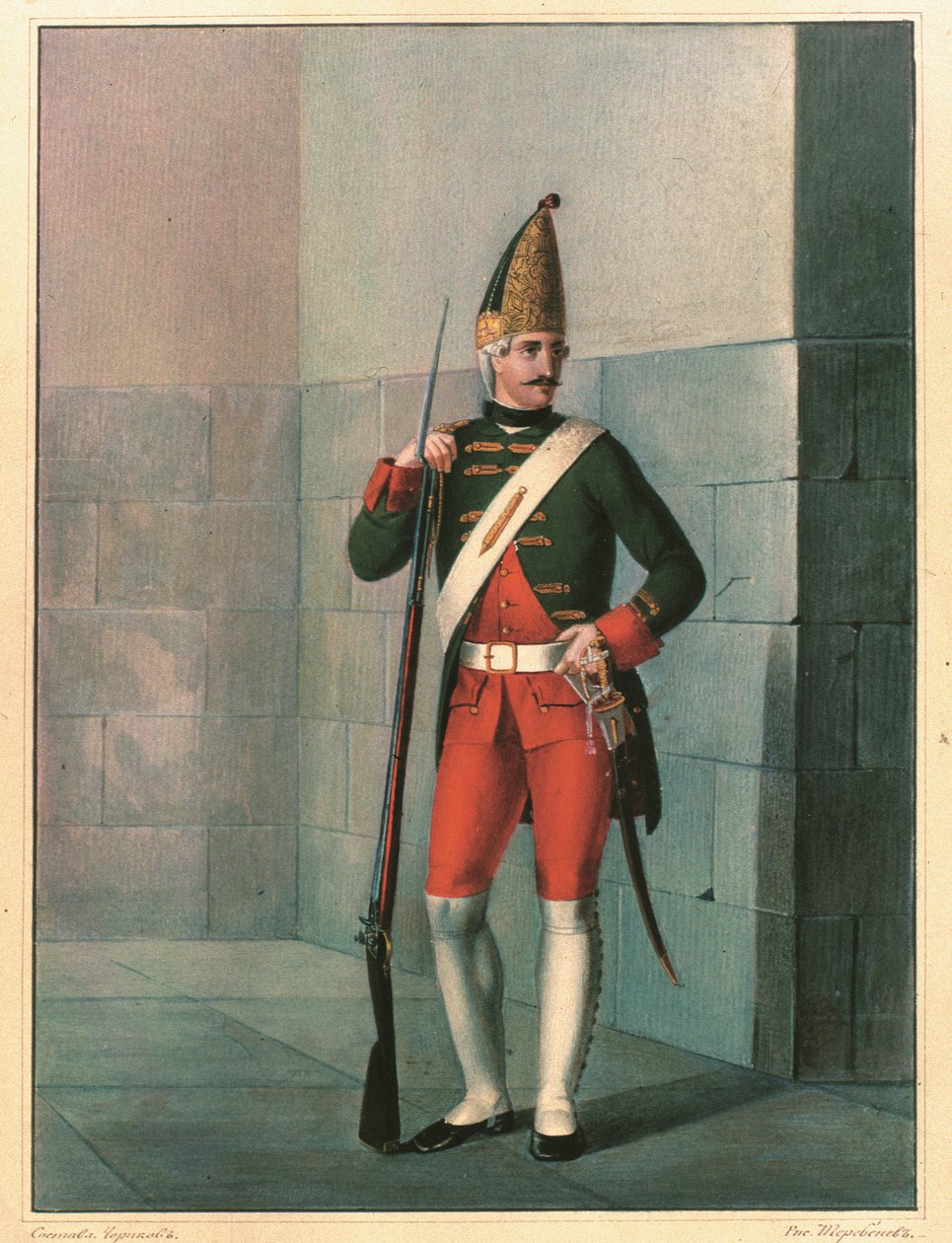 Granadeiro do Regimento Izmailovsky em 1762, final da década de 1830 de Boris Artemyevich Chorikov