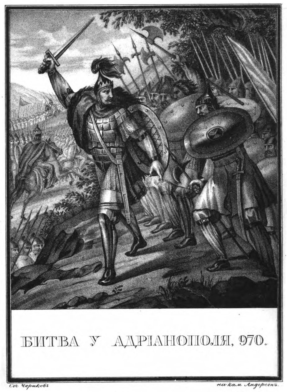 A Batalha de Arcadiópolis em 970 De Karamzin Ilustrado, 1836 de Boris Artemyevich Chorikov
