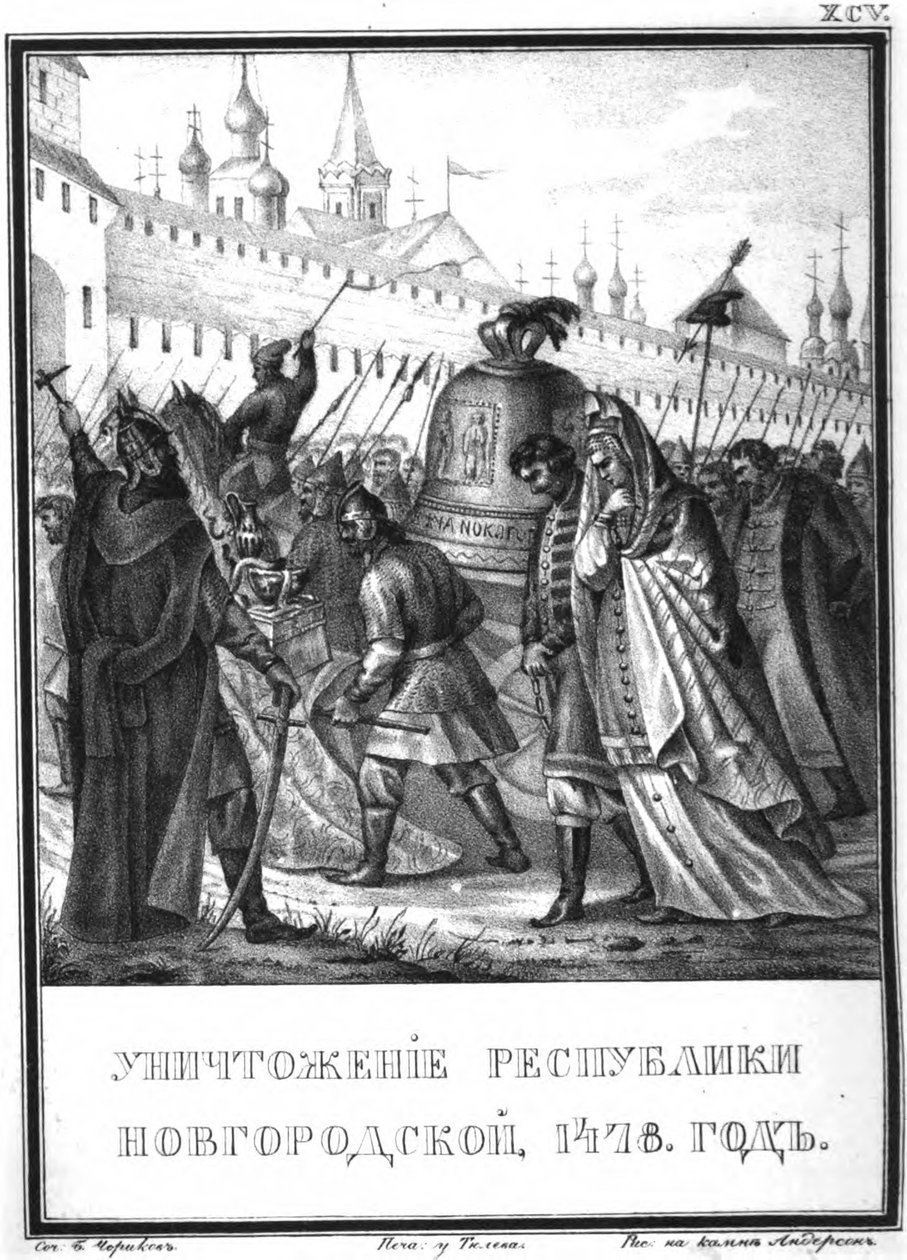 A Queda da República Novgorod, 1478 De Karamzin Ilustrado, 1836 de Boris Artemyevich Chorikov