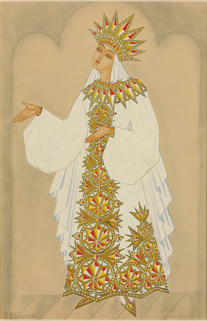 Desenho de figurino para Ludmila da ópera 