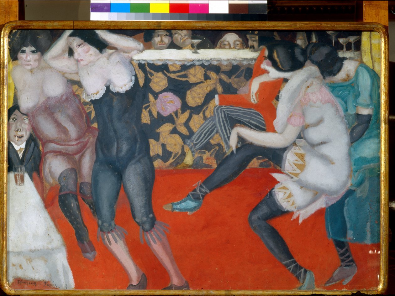 No cabaré - Pintura por Boris Dmitryevich Grigoriev (1886-1939) óleo sobre tela (61x80 cm) de Boris Dmitrievich Grigoriev