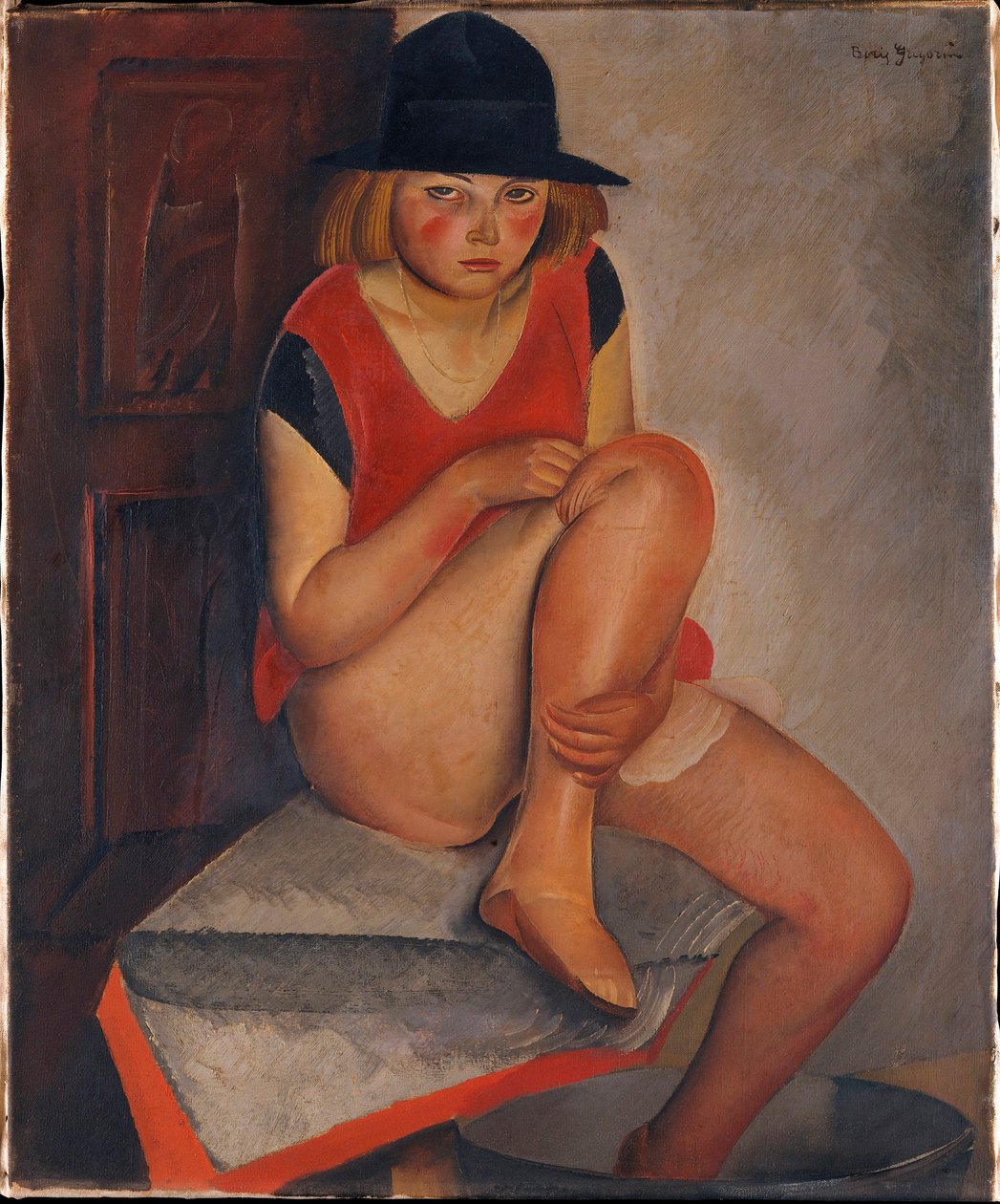 "La modele" (O Modelo) Peinture de Boris Grigoriev (1886-1939) ca 1926 - Óleo sobre tela Dim 72,7x60 cm Metropolitan Museum of Art, New York ©FineArtImage/Leemage de Boris Dmitrievich Grigoriev
