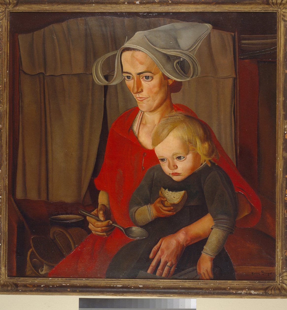 Pobreza - Pintura de Boris Dmitryevich Grigoriev (1886-1939), óleo sobre tela (79x79 cm) de Boris Dmitrievich Grigoriev