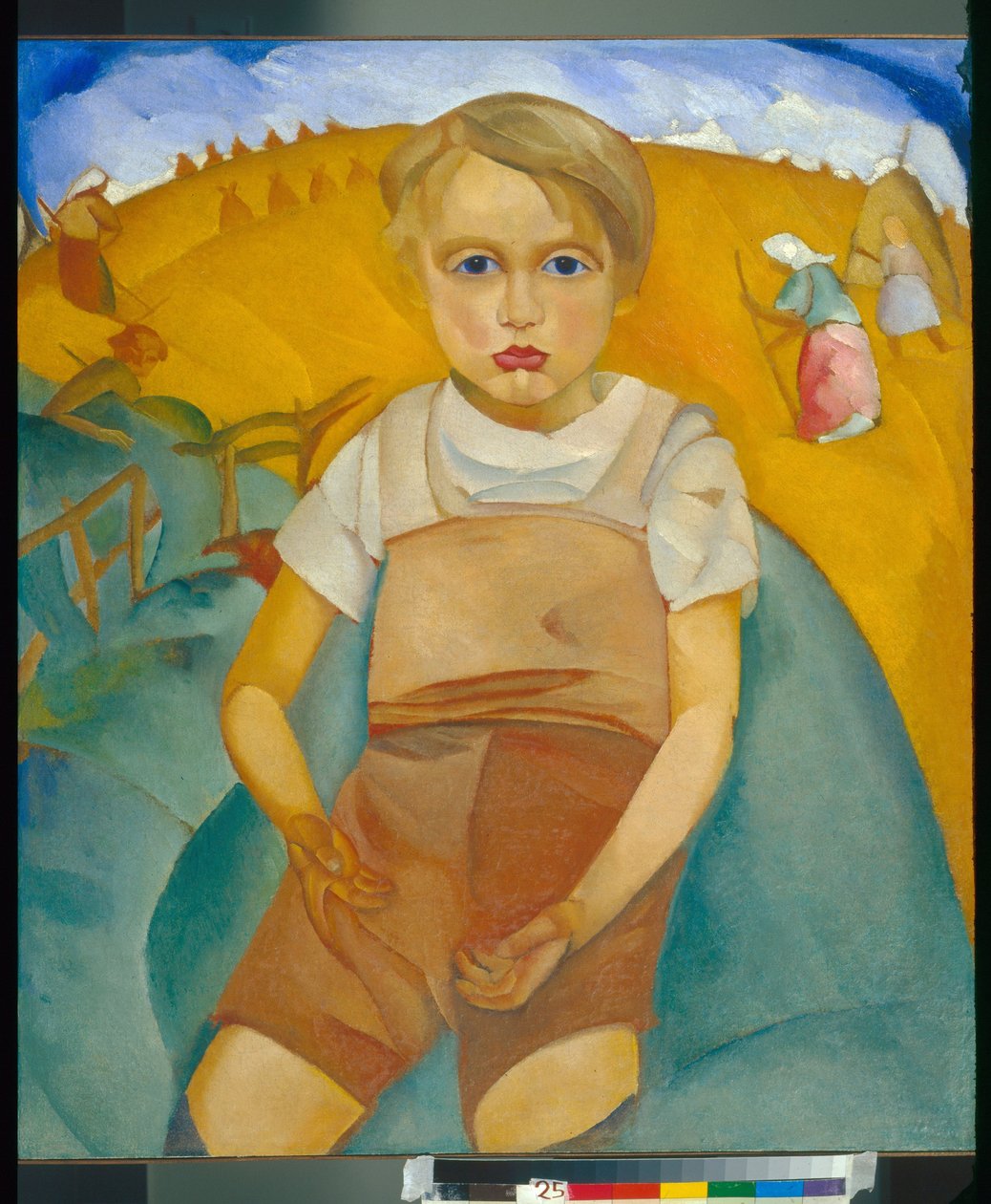 A socialite (retrato do filho) - Pintura de Boris Dmitryevich Grigoriev (1886-1939), óleo sobre tela (92x80 cm) de Boris Dmitrievich Grigoriev