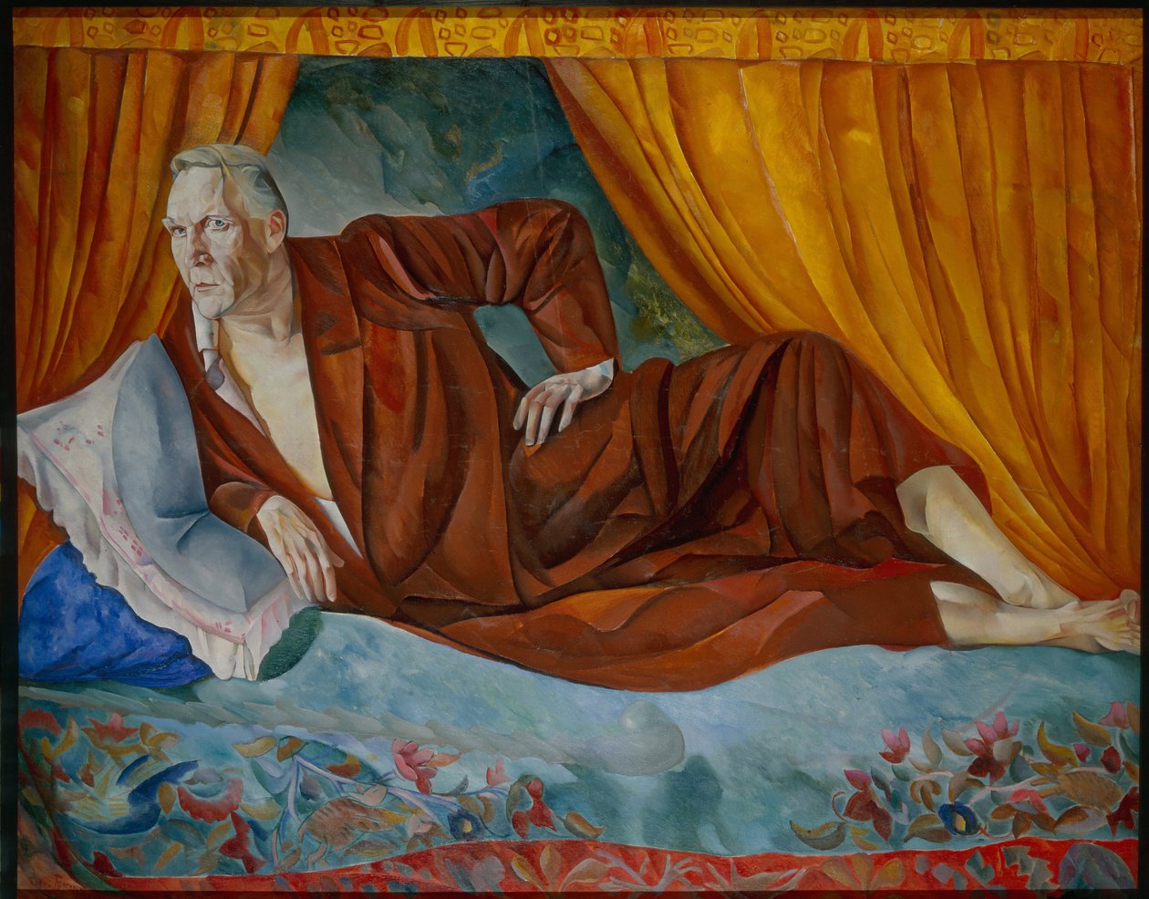 Retrato do cantor Fyodor Shalyapin (1873-1938) - Pintura de Boris Dmitrievich Grigoriev (1886-1939) de Boris Dmitrievich Grigoriev