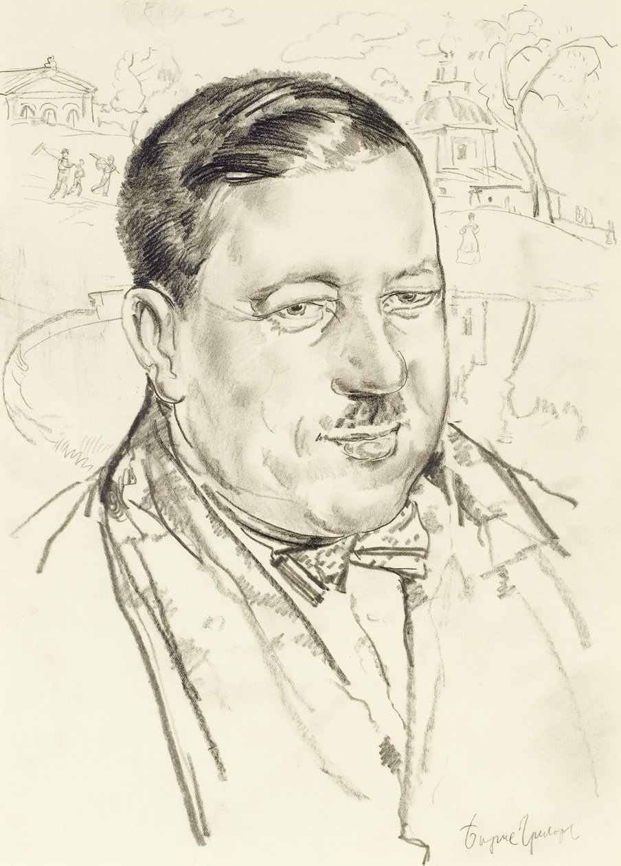 Retrato do artista Ilya Mashkov de Boris Dmitrievich Grigoriev