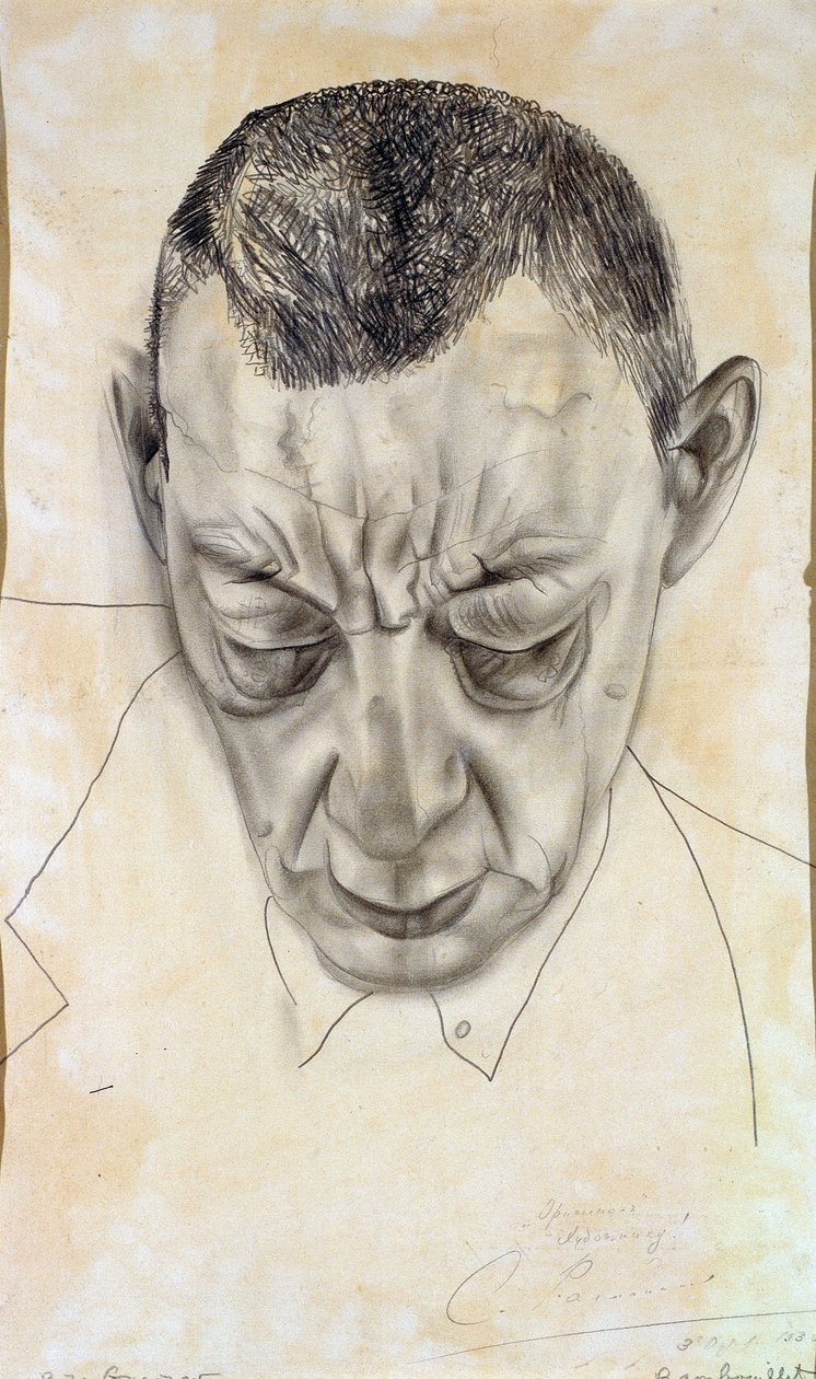 Retrato do compositor Sergei Rakhmaninov 1873-1943, 1930 de Boris Dmitrievich Grigoriev