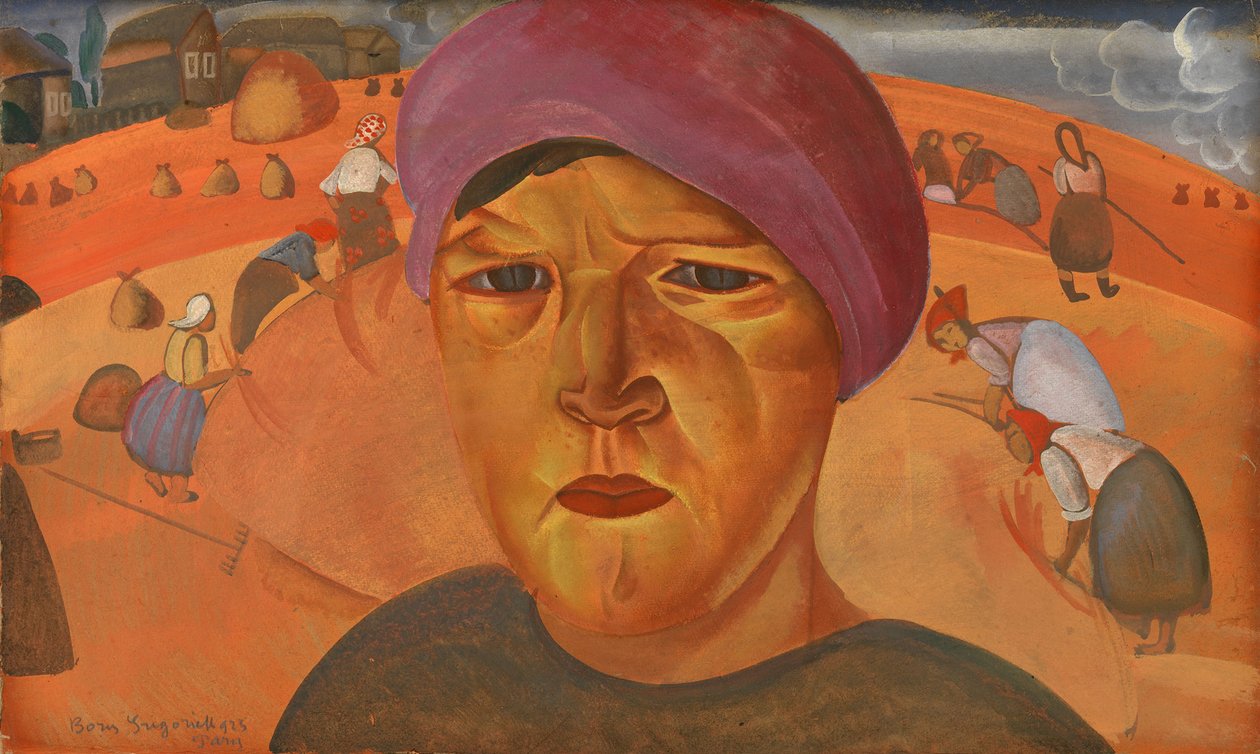 Camponesa Russa Da série Faces of Russia, 1923 de Boris Dmitrievich Grigoriev