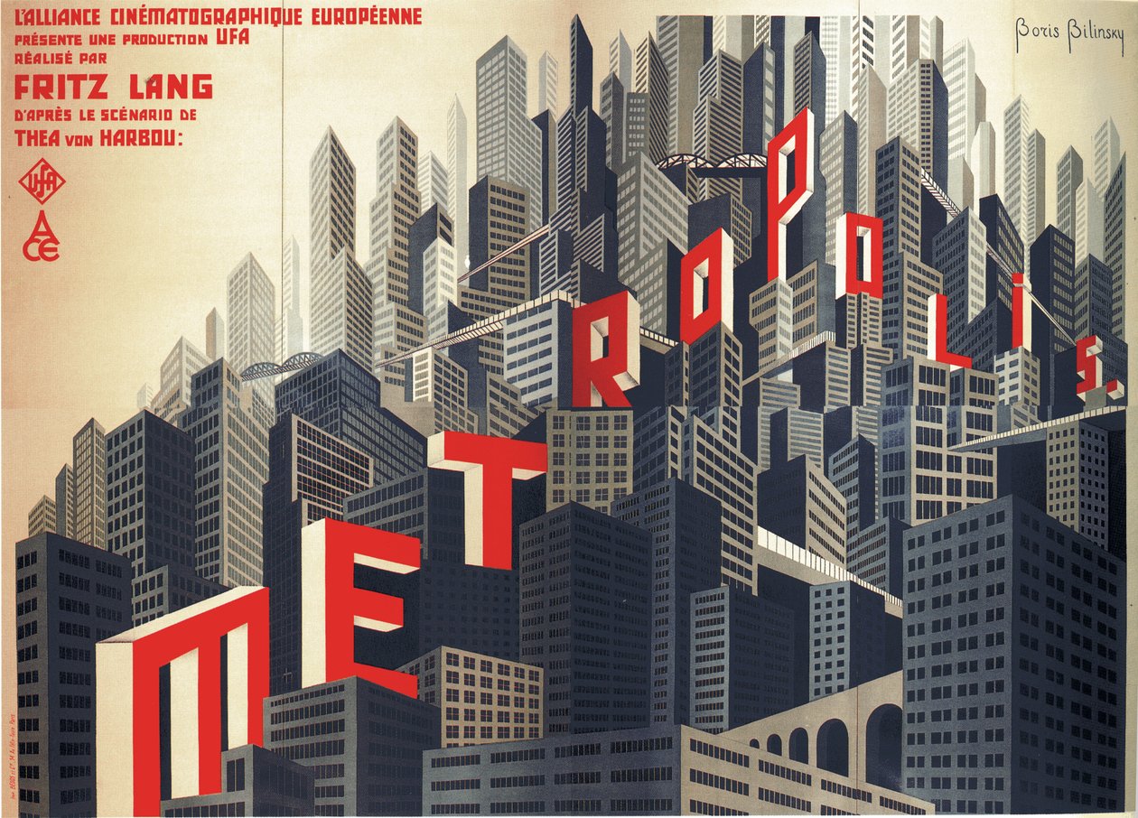 Cartaz do filme Metropolis por Fritz Lang, 1926 de Boris Konstantinovich Bilinsky