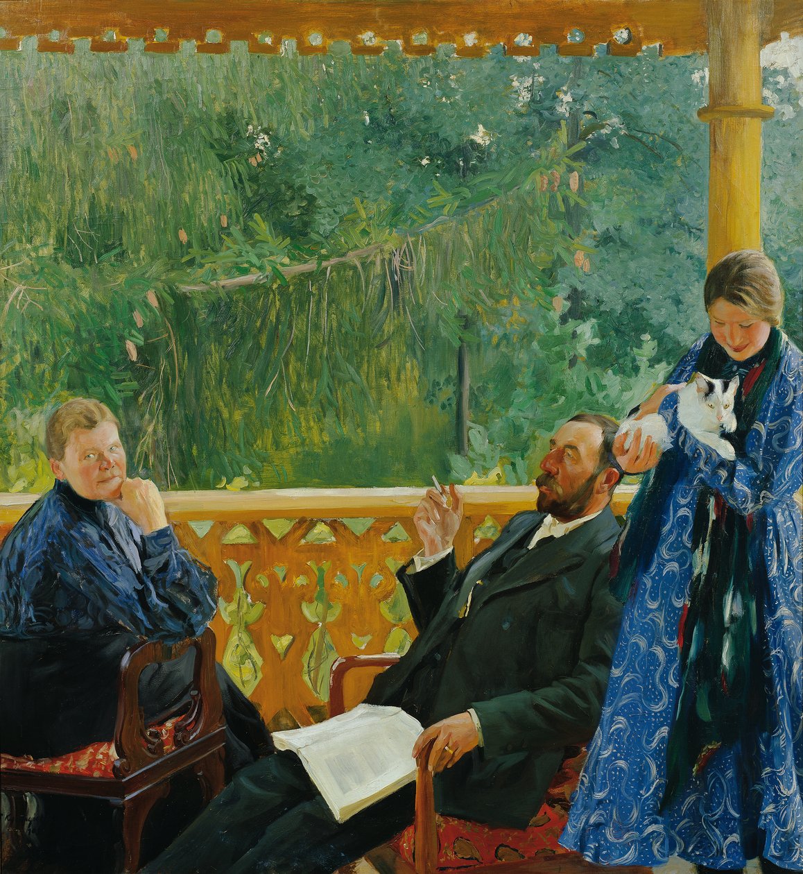 Retrato de família (Retrato da família Polenow) de Boris Mikhailovich Kustodiev