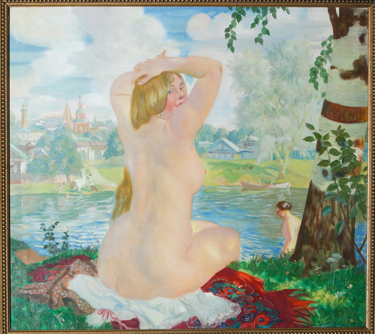 Um banhista, 1921 de Boris Mikhailovich Kustodiev