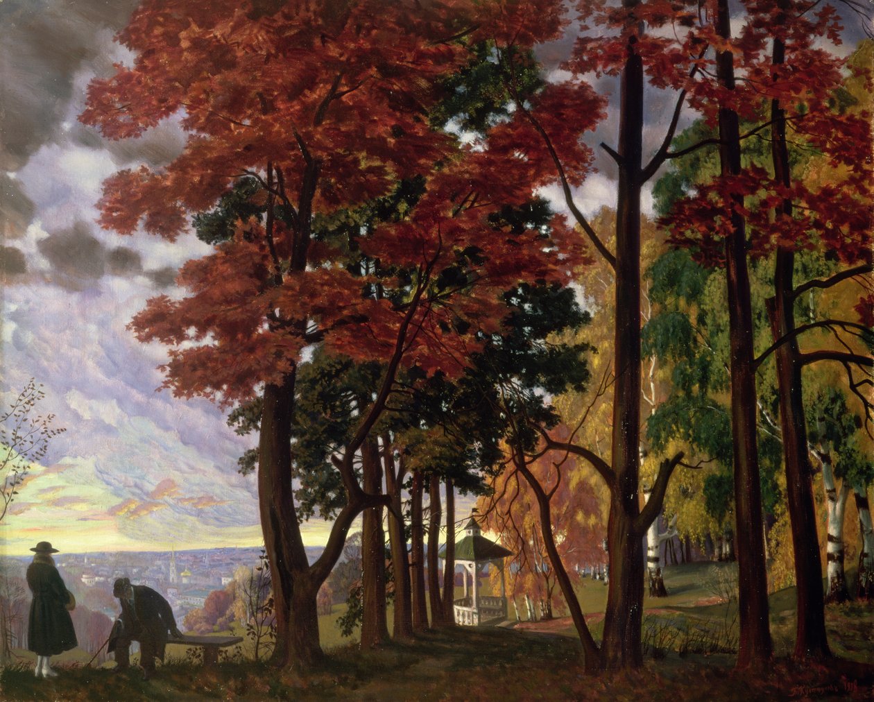 Outono de Boris Mikhailovich Kustodiev