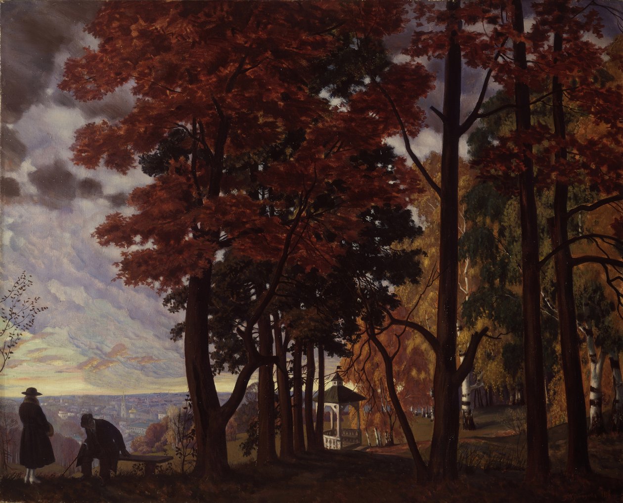 Outono de 1918 de Boris Mikhailovich Kustodiev
