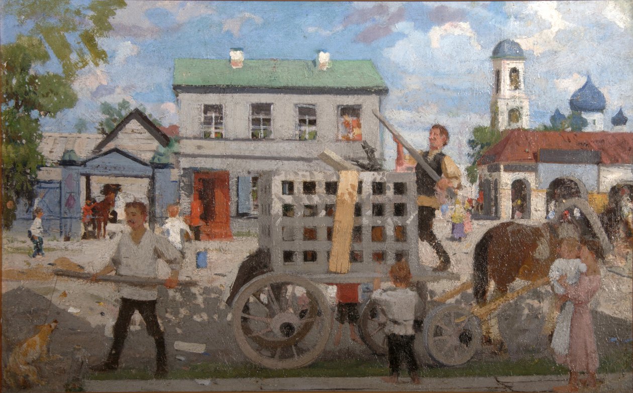 Coletores de cachorro, década de 1920 de Boris Mikhailovich Kustodiev