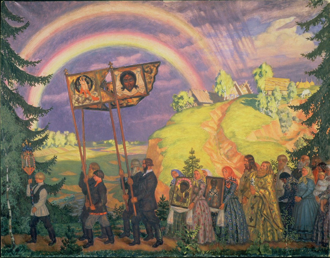 Procissão de páscoa de Boris Mikhailovich Kustodiev