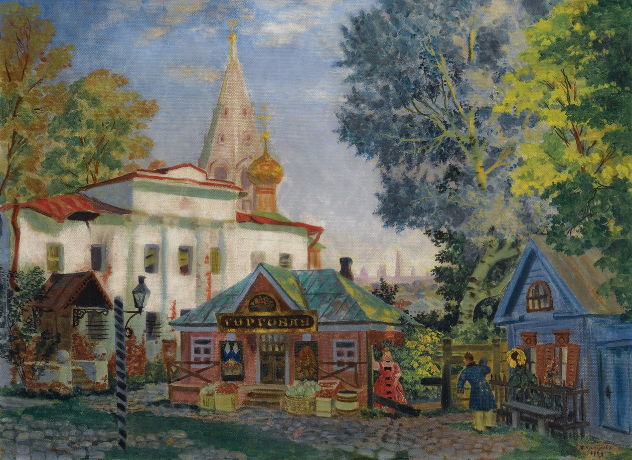Na província, 1920 de Boris Mikhailovich Kustodiev
