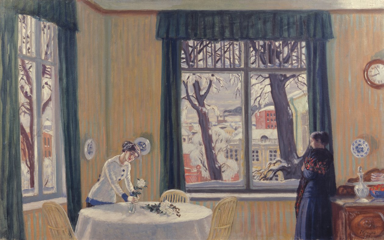 No quarto. Inverno de 1915 de Boris Mikhailovich Kustodiev