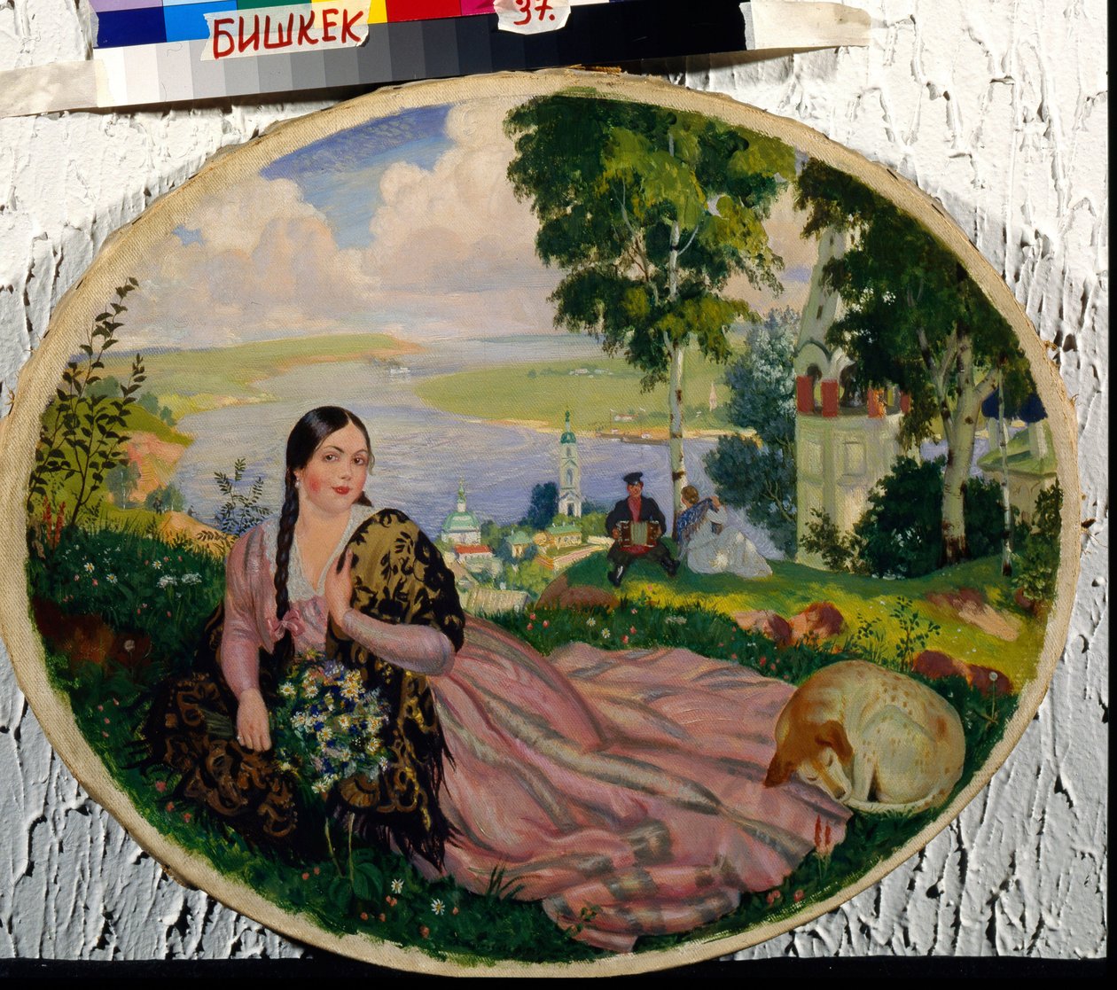 Jeune femme sur la Volga - Rapariga no Volga - Peinture de Boris Kustodiev (Koustodiev) (1878-1927), huile sur toile de Boris Mikhailovich Kustodiev