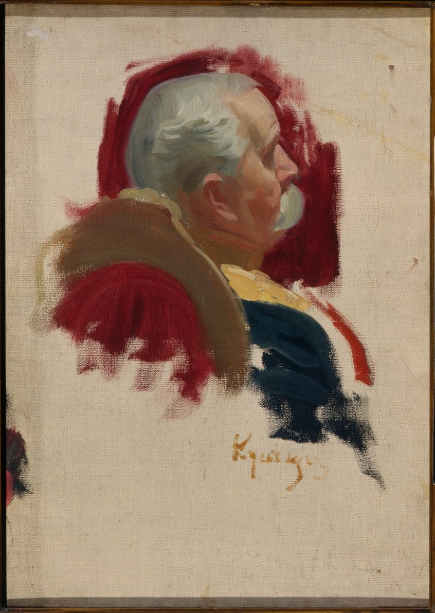 Retrato de Peter Sabourov (1835-1918), rústico diplomata (Retrato de Peter Alexandrovich Saburov) - Óleo sobre tela de Boris Michaylovich Kustodiev (Koustodiev) (1878-1927) de Boris Mikhailovich Kustodiev