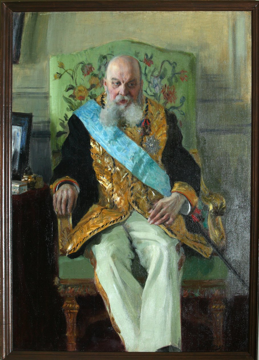 Retrato do conde Dmitri Martynovich Solski 1833-1910, 1908 de Boris Mikhailovich Kustodiev