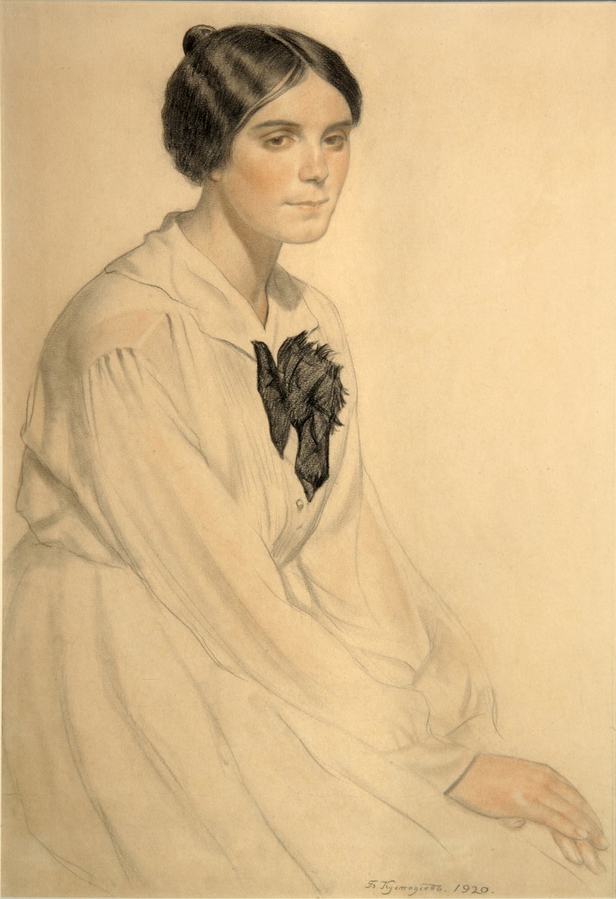 Retrato de Ksenia Nikolayevna Semenova Skalova, 1920 de Boris Mikhailovich Kustodiev
