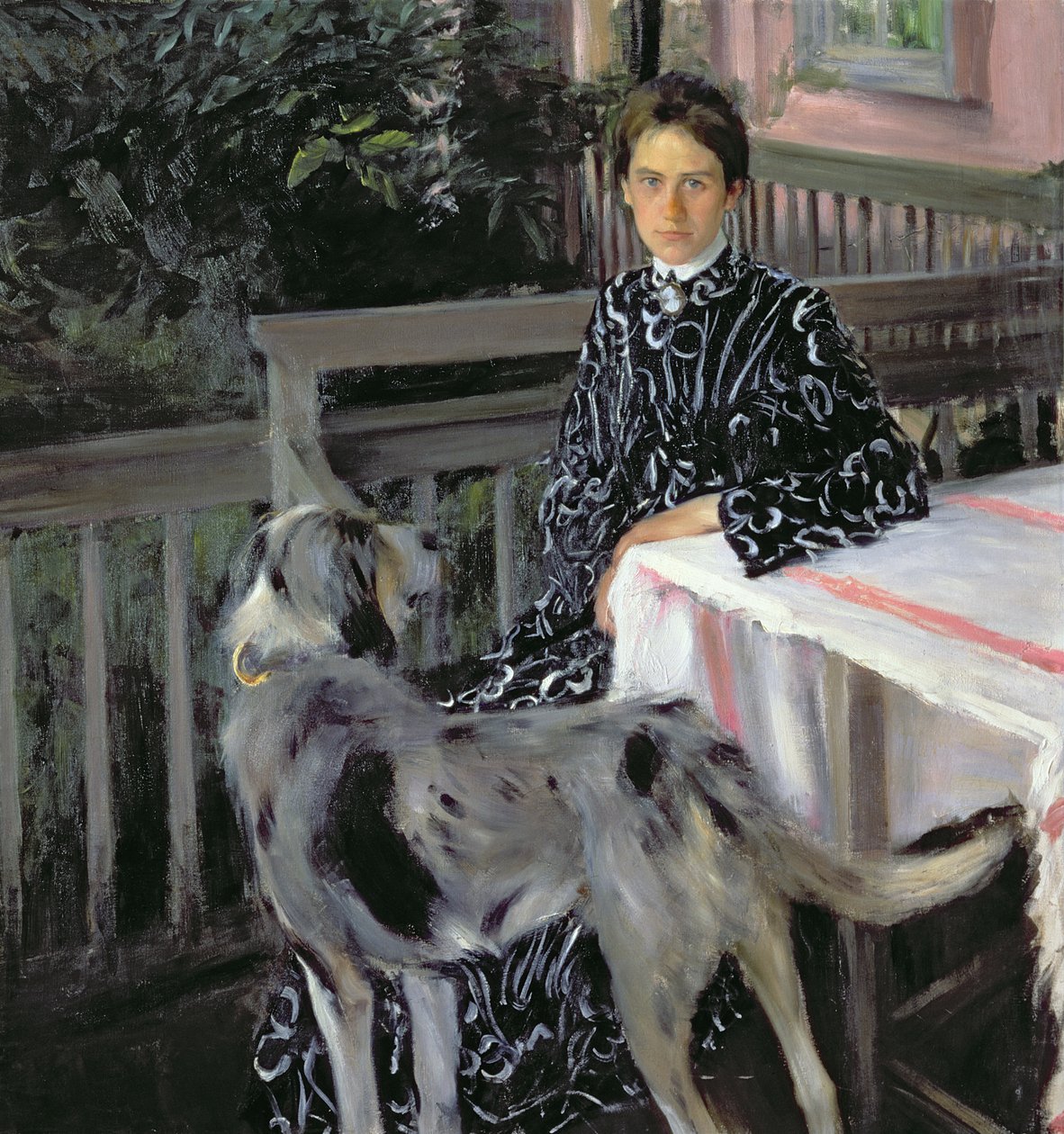 Retrato de Yulia Yevstafievna Kustodieva (1880-1942) esposa do artista, 1903 de Boris Mikhailovich Kustodiev
