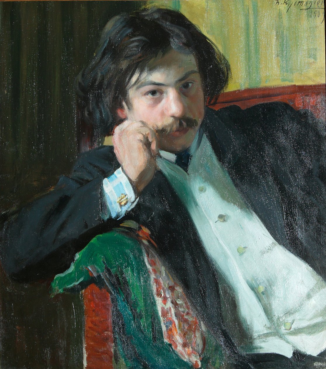 Retrato do poeta Janko Lavrin 1887-1986, 1909 de Boris Mikhailovich Kustodiev