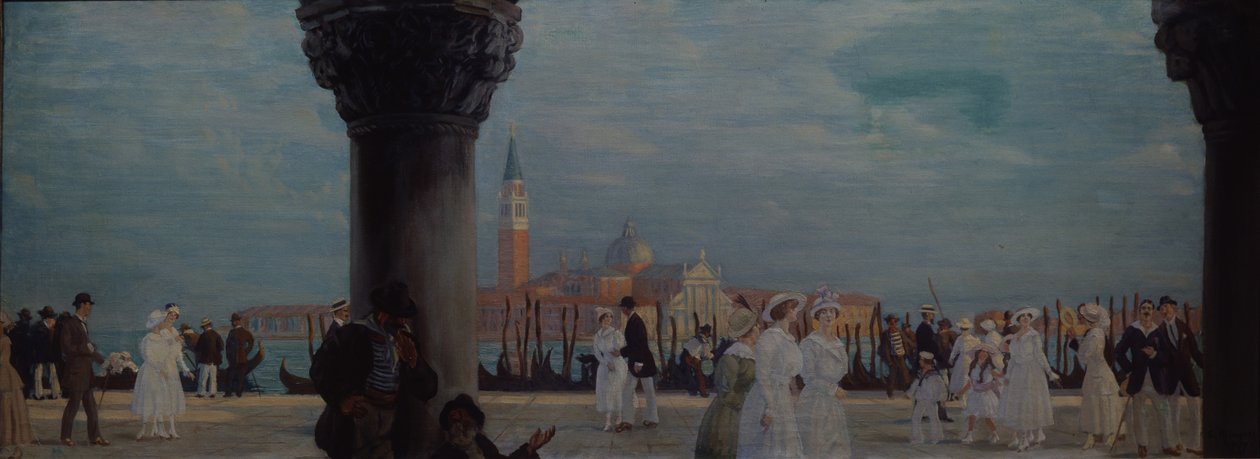 Passeio em Veneza, 1907-1908 de Boris Mikhailovich Kustodiev