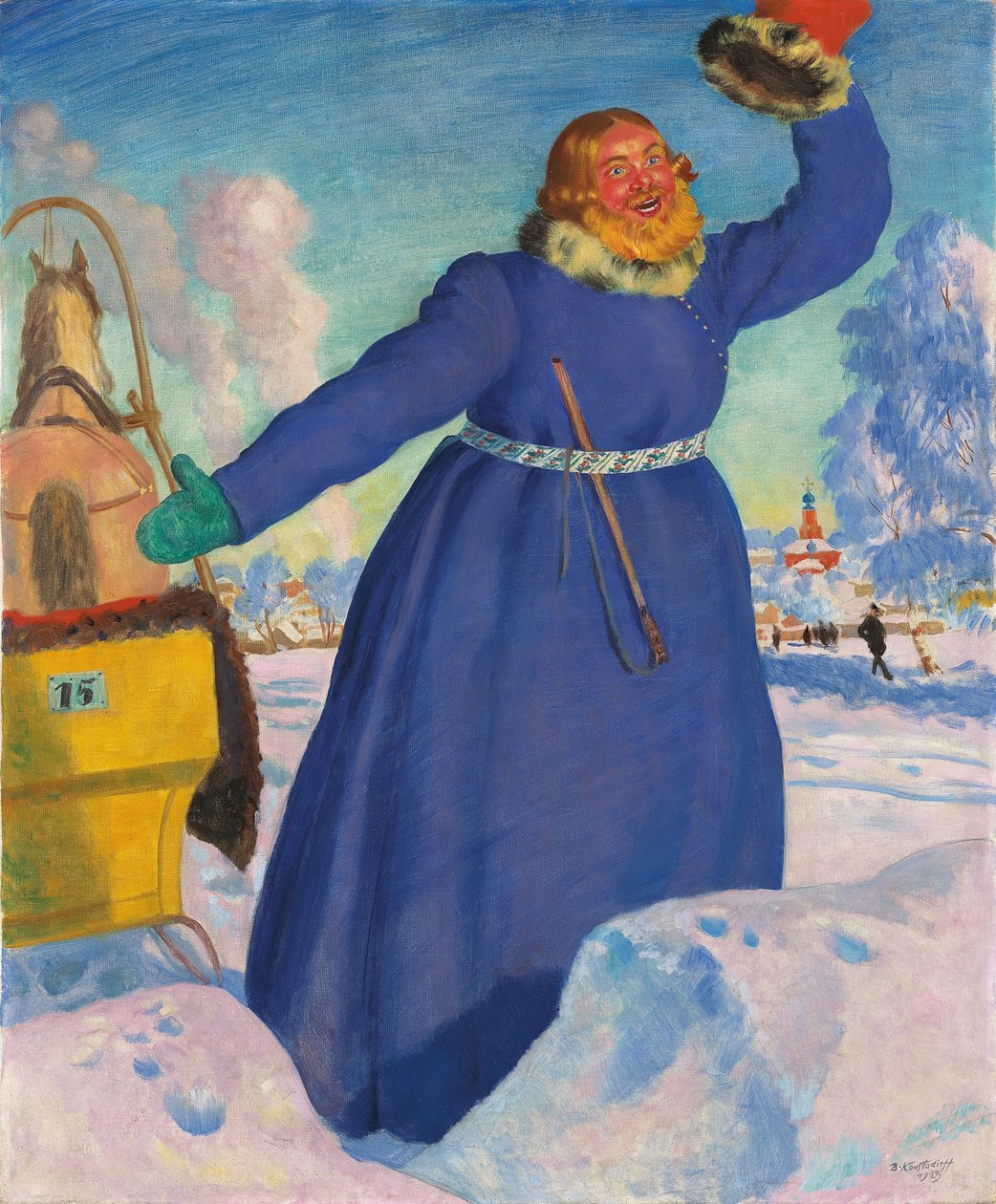 O cocheiro, 1923 de Boris Mikhailovich Kustodiev