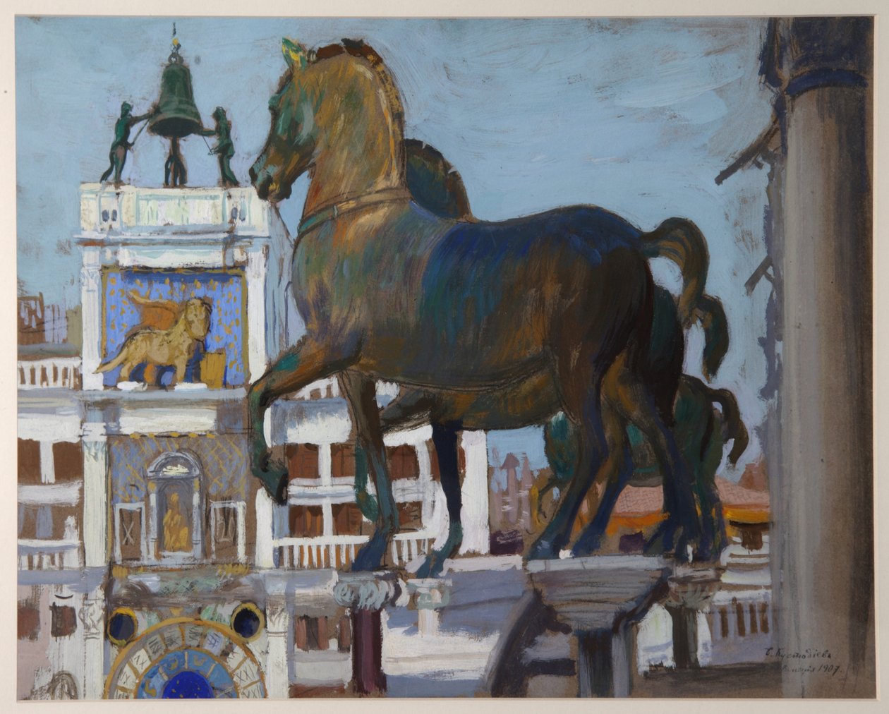 Os cavalos de San Marco, 1907 de Boris Mikhailovich Kustodiev
