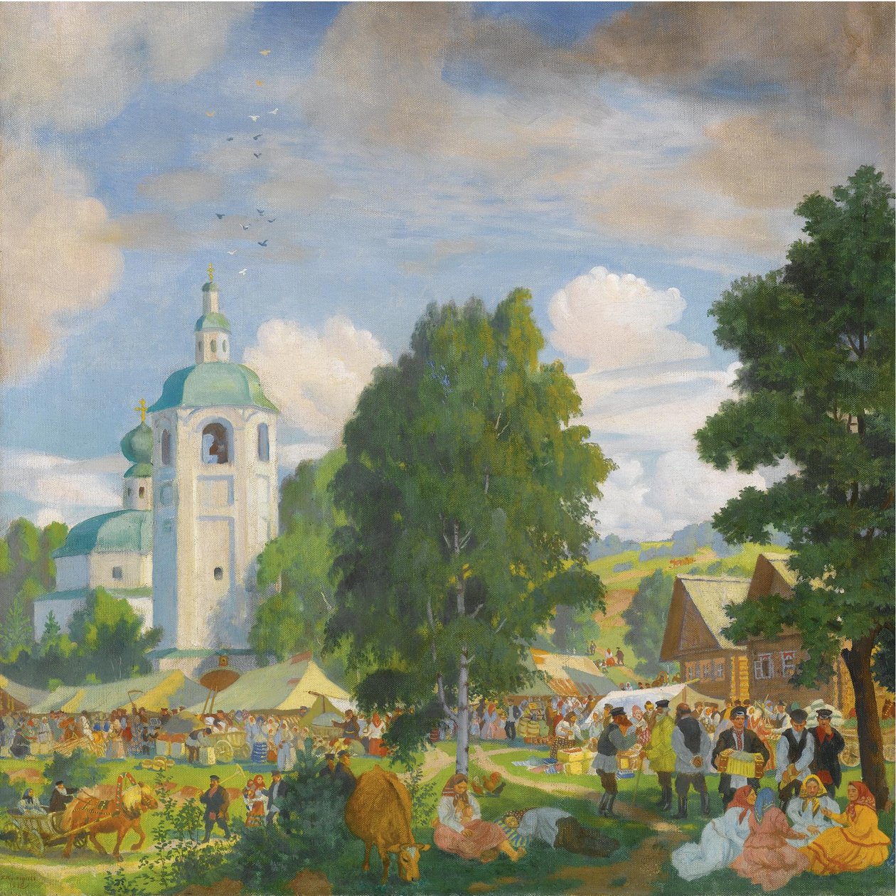Feira da Vila, 1920 de Boris Mikhailovich Kustodiev