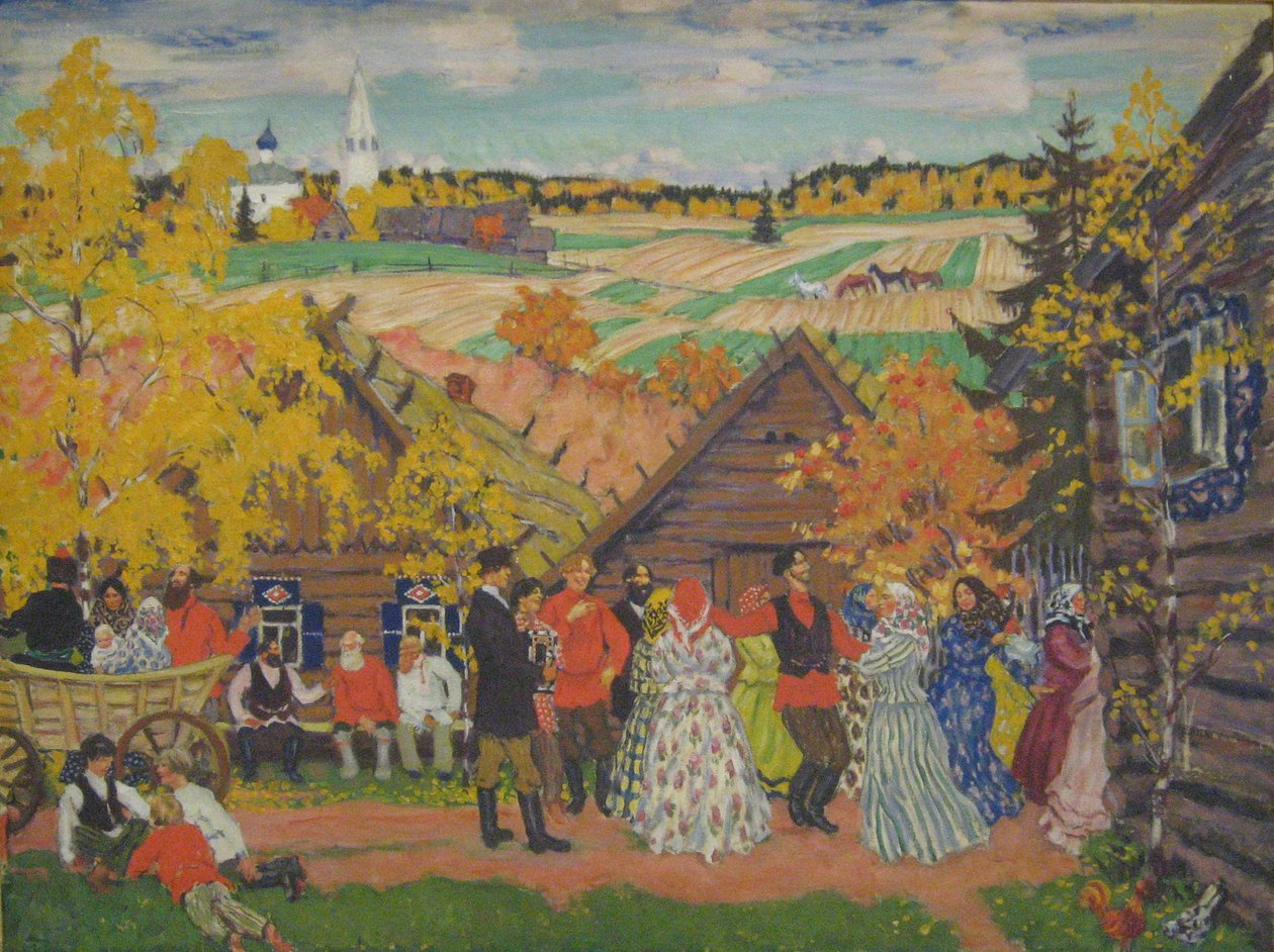 Festival da aldeia, 1924 de Boris Mikhailovich Kustodiev