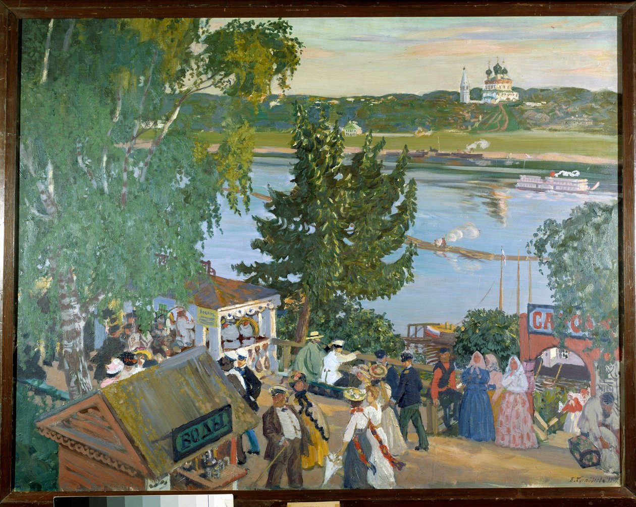 Caminhe sobre o Volga. Pintura de Boris Koustodiew, artista russo (1878 - 1927) de Boris Mikhailovich Kustodiev