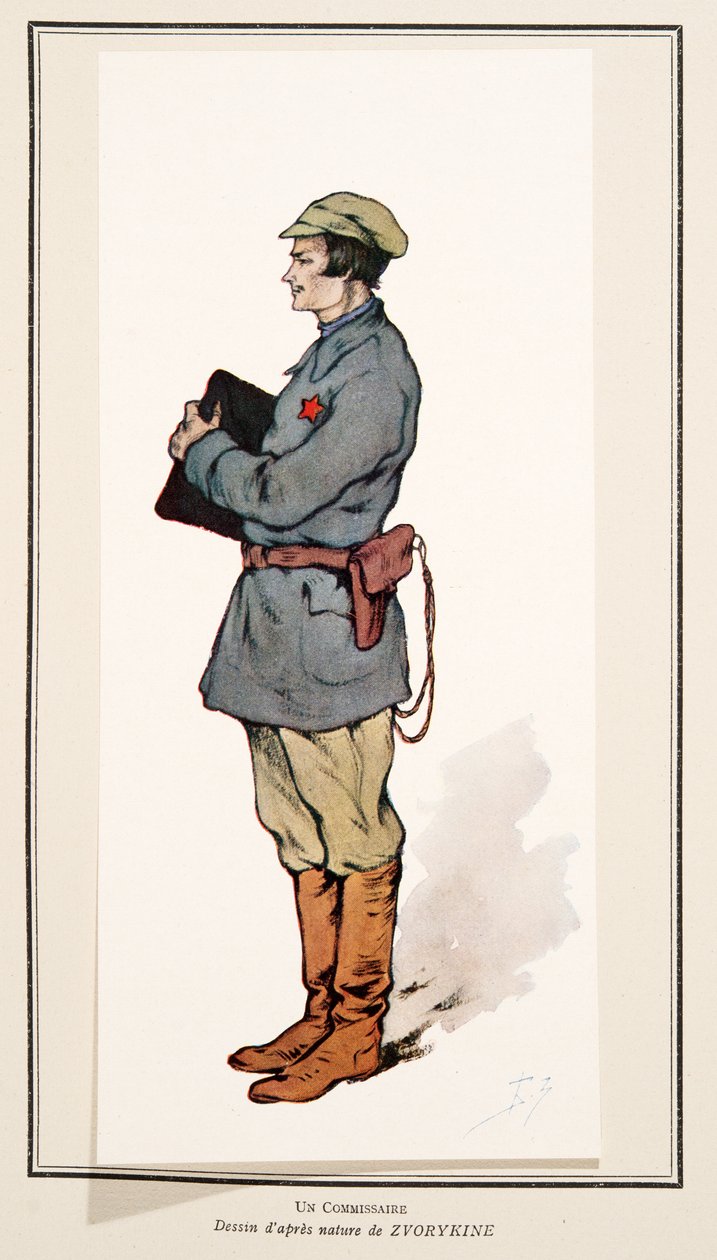 Comissário do Histoire des Soviets, pub. 1922 (cor litho) de Boris Vasilievich Zvorykin