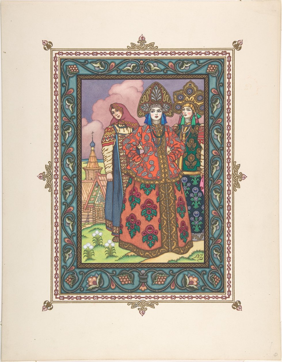 Ilustração para o conto de fadas Vasilisa, a Bela, c. 1925 de Boris Vasilievich Zvorykin