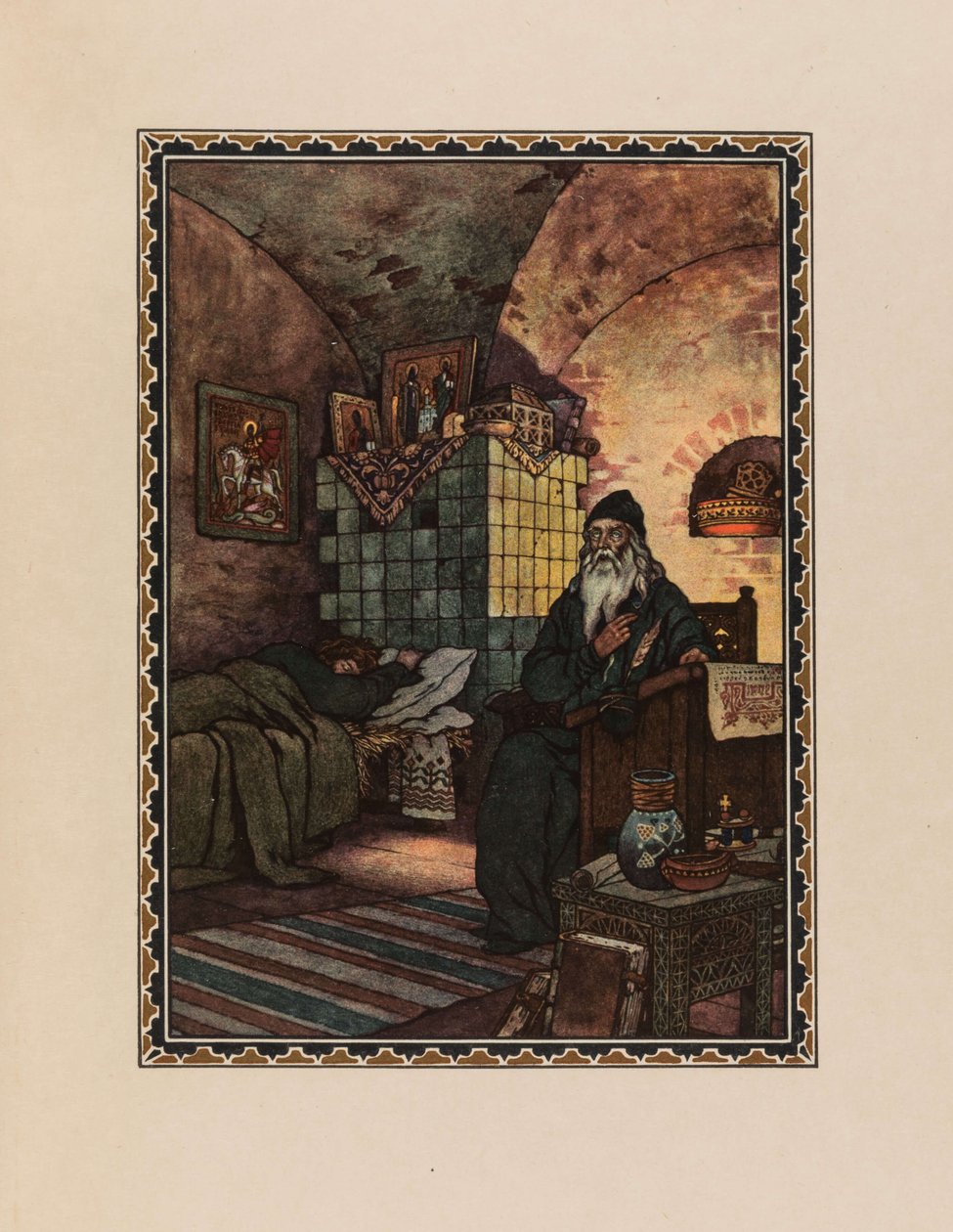 Pimen. Ilustração para o Drama Boris Godunov de A. Pushkin, 1927. de Boris Vasilievich Zvorykin