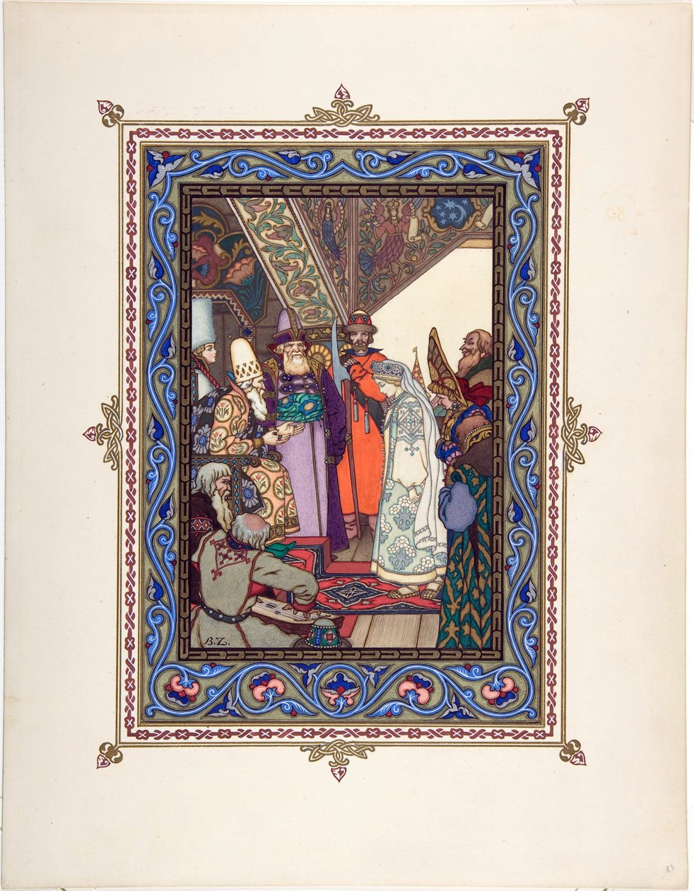 Snegourotchka ( ou Snegourka, la Fille de neige) - Ilustração para o conto de fadas Snegurochka par Zvorykin, Boris Vasilievich (1872- depois de 1935), c. 1925 - Litografia a cores, 27,3x20,5 - Colecção Privada de Boris Vasilievich Zvorykin