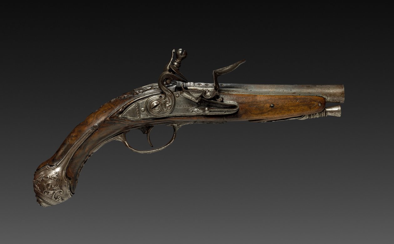 Pistola de pederneira, década de 1700. de Bortolo Agazzi