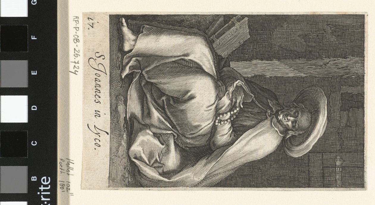 São João de Lycopolis como um eremita em sua cela S. Joannes in Lyco (título no objeto) Eremitas (título da série) Sacra eremvs ascetarvm (título da série) de Boëtius Adamsz. Bolswert