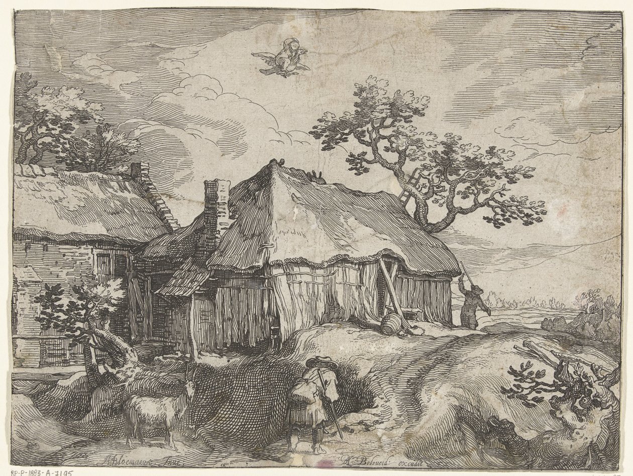 Paisagem com casa de campo e roubo de Ganímedes
Vistas do campo (título da série) de Boëtius Adamsz. Bolswert