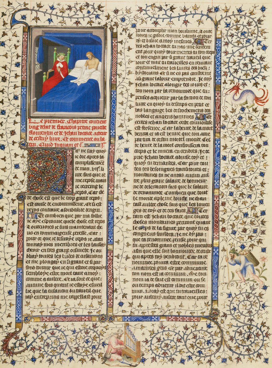 Visão de Boccaccios do Petrarco Coroado de Laurel de Boucicaut Master