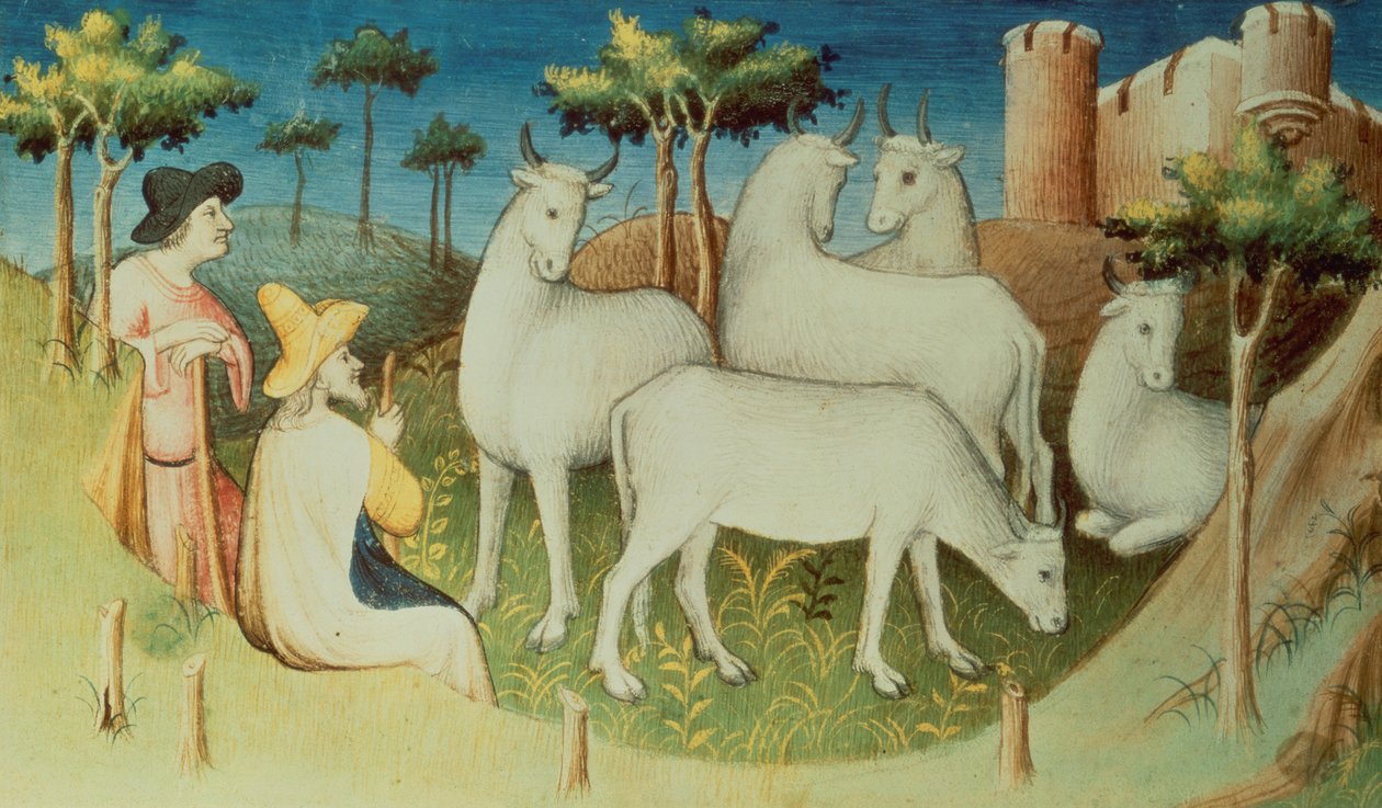 Pe. 2810 f.13v, Marco Polo em suas viagens, do "Livro das Maravilhas do Mundo", c.1410-12 (tempera sobre velino) de Boucicaut Master
