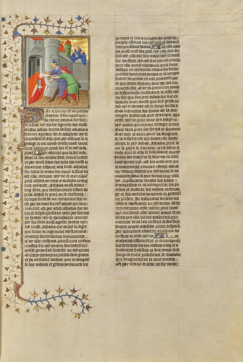 Atalia, rainha de Judá, arrastada do templo de Boucicaut Master