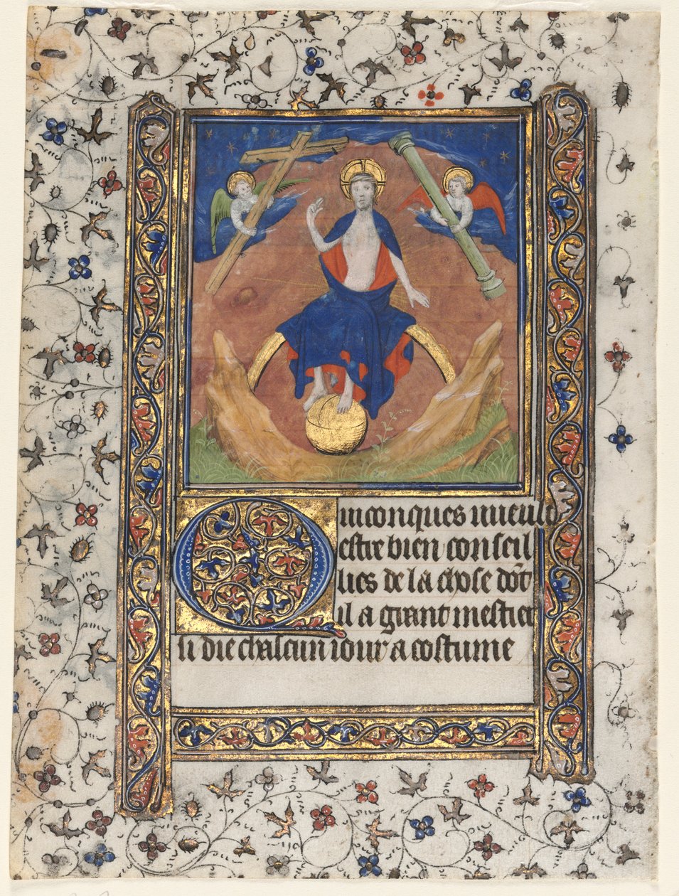 Folha de um livro de horas: Cristo em julgamento, c. 1415 de Boucicaut Master