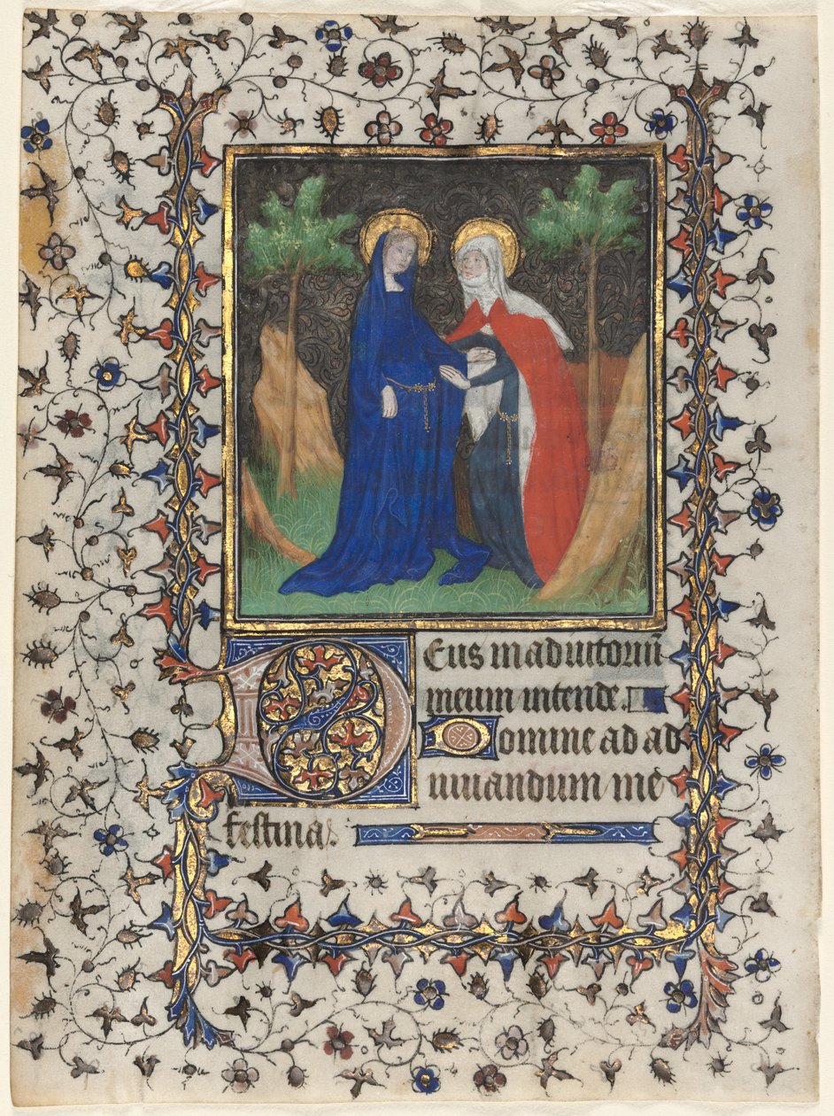 Folhas de um Livro de Horas: A Visitação e Cristo no Julgamento, c. 1415 de Boucicaut Master