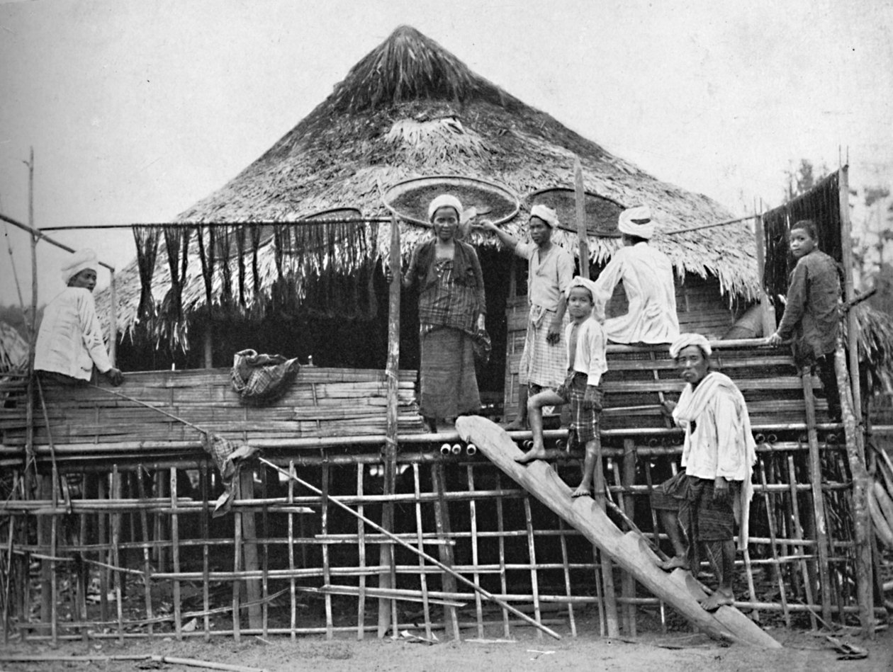 Faquires hindus e uma residência nativa, 1902 de Bourne and Shepherd