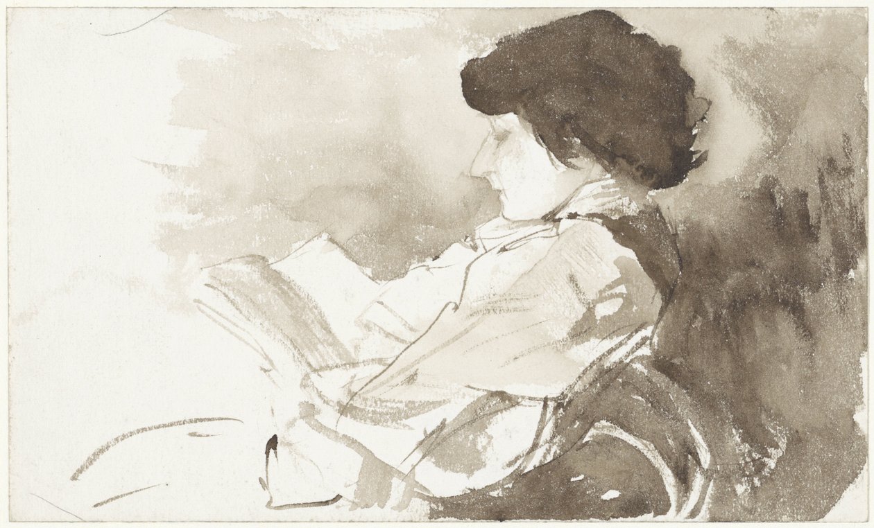 Mulher lendo, de perfil de Bramine Hubrecht