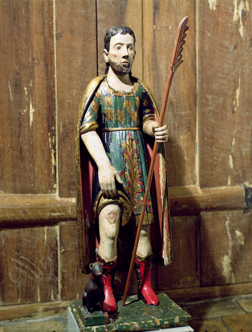 St. Rocco (1295-1327) (madeira policromada) de Brazilian School
