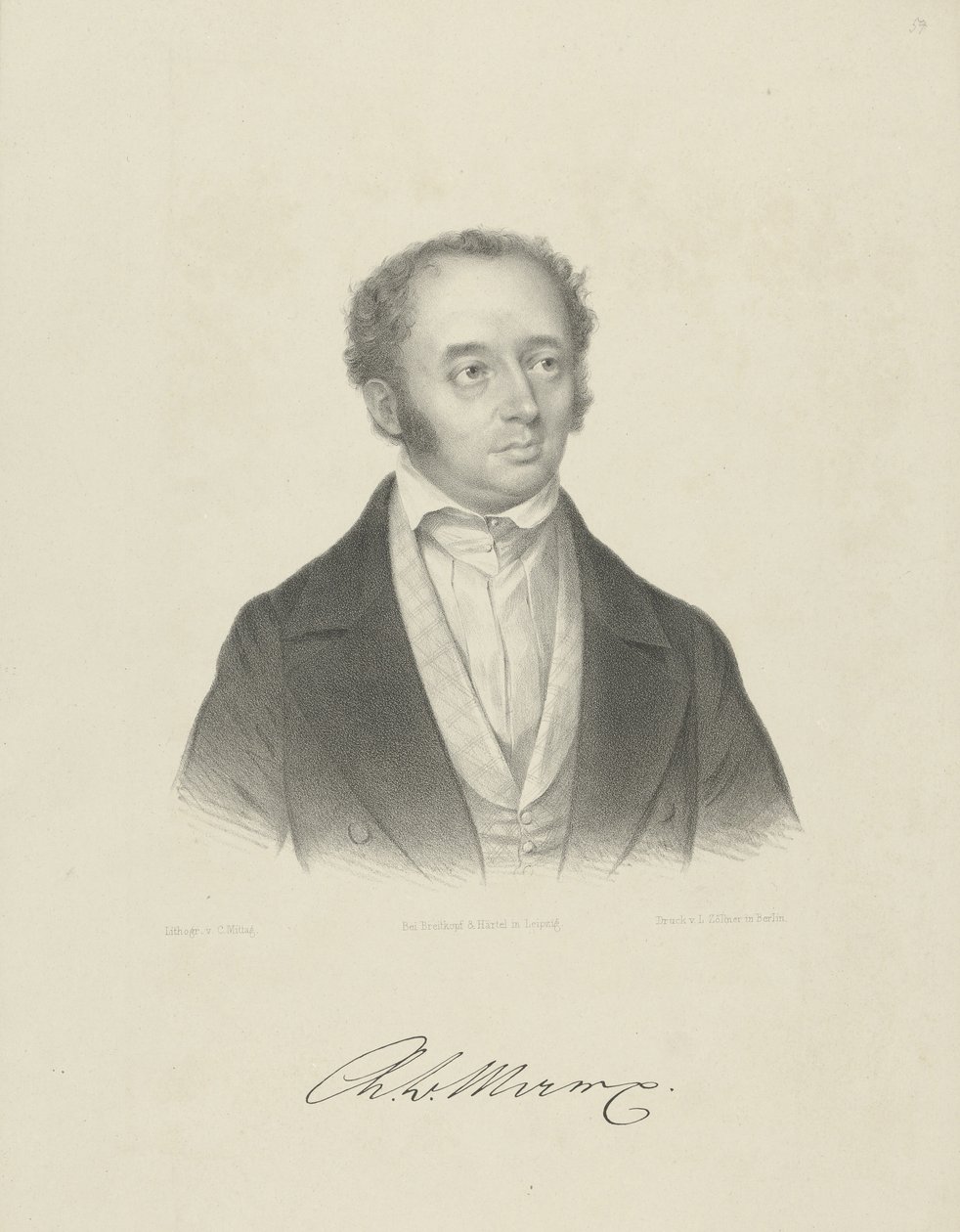 Retrato de Adolph Bernhard Marx 1795-1866, c. 1830-1840. de Breitkopf and Härtel