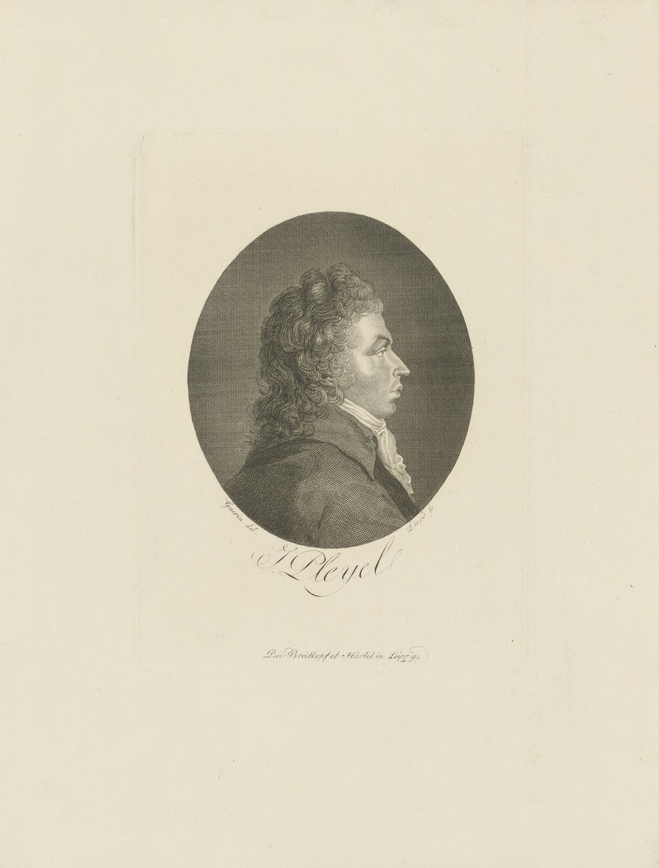 Retrato do compositor Ignace Pleyel 1757-1831, c. 1800. de Breitkopf and Härtel